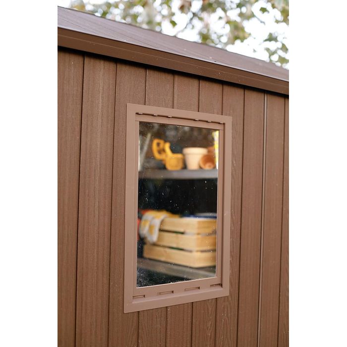Садовий будиночок KETER Darwin 2,8 м² коричневий (6x6) з Evotech пластику, з дверима та вентиляцією, 25x184x205 см