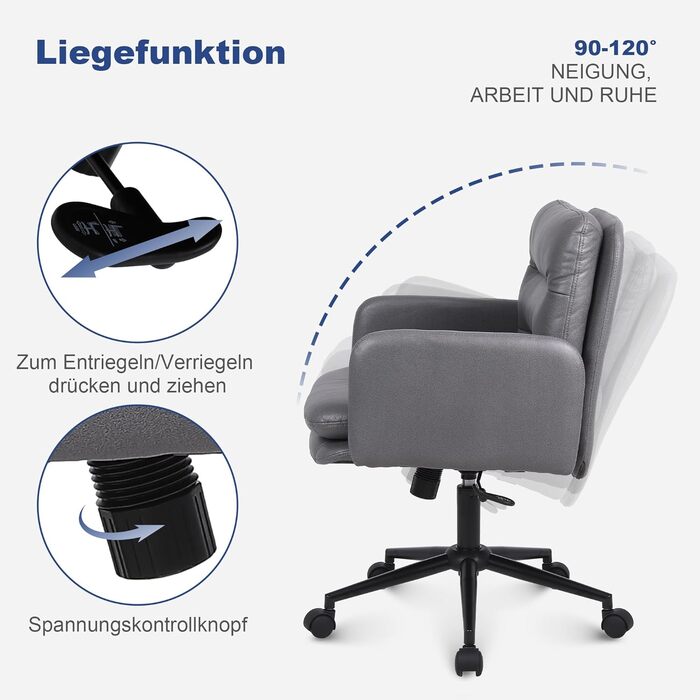 Крісло для столу Youhauchair з штучного хутра, ергономічне, регульована висота