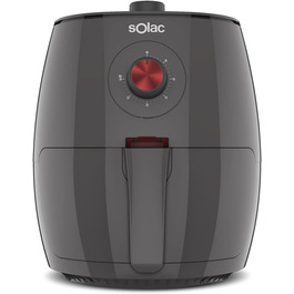 Фритюрниця Solac Taurus Léviter без олії, 2,5 л, 1500 Вт, 80-200°C, таймер 30 хв, сірий, антипригарна, для дієтичного приготування