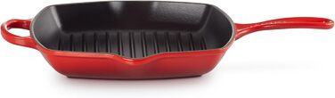 Сковорода-гриль LE CREUSET Signature з чавуну, квадратна, 26 см, для всіх типів плит (включно з індукційними), 2,86 кг, колір Deep Teal