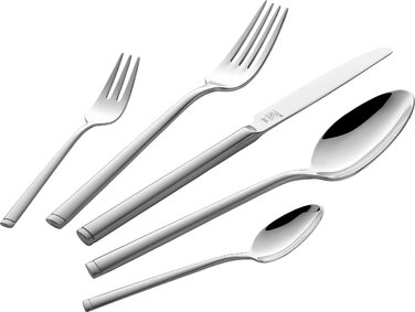 Набір столових приборів ZWILLING Senses 68 предметів (на 12 осіб), нержавіюча сталь 18/10, матова поверхня, придатний для миття в посудомийній машині, сріблястий/чорний