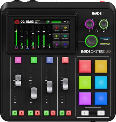 RØDE RØDECaster Duo: Професійний аудіомікшер для подкастів, стрімінгу та музики (RCP Duo Noir)