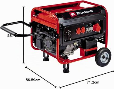 Бензиновий генератор Einhell TC-PG 55/E5 (5.5 кВт макс, 5 кВт ном), 4-тактний двигун, бак 25 л, 2x230В, 1x400В