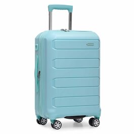 Валіза для подорожей Traveler's Choice в клітинку, розмір M (66 см), для багажу, світло-блакитна