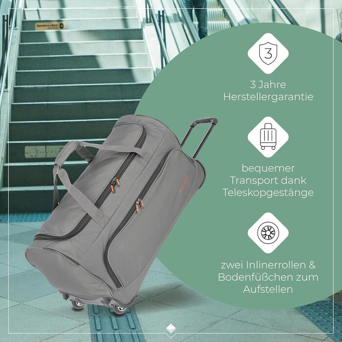 Дорожня сумка на колесах Travelite Basics Fresh L, 71 см, 89 л, антрацит (сірий)
