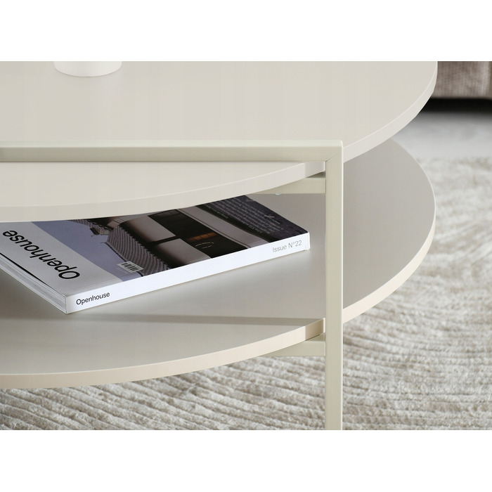 Журнальний стіл Mebel-Partner круглий, 80 x 80 x 45 см, кремовий