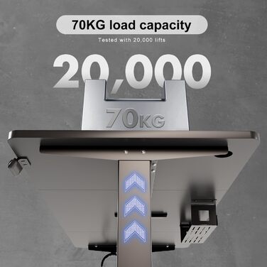 Електричний стіл Devoko 140x60 см з кабель-каналом, регульований по висоті, пам’ять на 2 позиції, ергономічний комп’ютерний стіл для роботи стоячи та сидячи, чорний