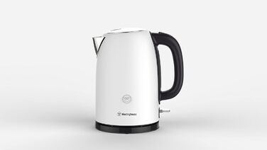 Електрочайник Westinghouse Basic 2200 Вт, 1,7 л, нержавіюча сталь, індикатор рівня води, фільтр від накипу, автостоп, білий