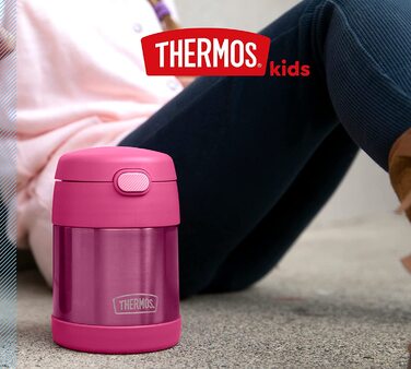 Термос для їжі THERMOS FUNTAINER 0,3 л рожевий з ложкою для дітей, герметичний, зберігає тепло 5 годин і холод 7 годин, контейнер для супу, мюслі, школи