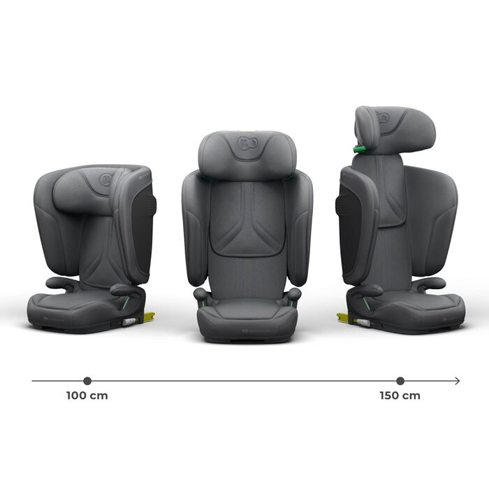 Автокрісло Kinderkraft UNITY 2 i-Size, 100-150 см, 3,5-12 років, сірий (Gray), регульована підголовник, AIR FLOW
