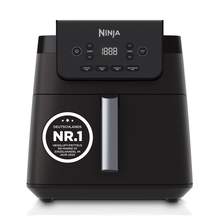 Аерофритюрниця Ninja AF170EU 6,2 л: цифрова мультипіч без олії з антипригарним покриттям, функції смаження, сушіння та розігріву, чорна