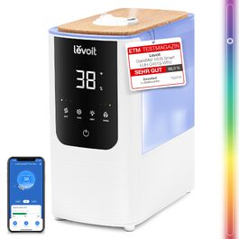 Levoit Зволожувач повітря Smart для великих приміщень 4.5 л, теплий/холодний пар, 550 мл/год, нічник, автовимкнення, білий
