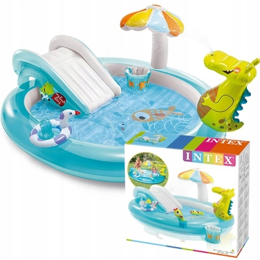 Поматеріальний водний ігровий центр Intex СЛОН (Смок) з фонтаном, 201x170x84 см
