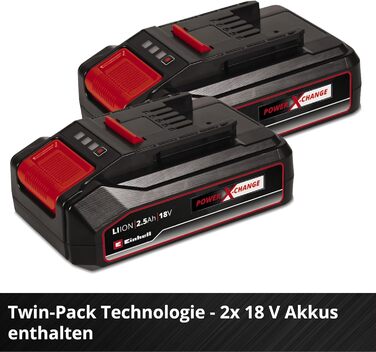 Акумуляторний газонокосарка Einhell GE-CM 36/33 Li Kit Power X-Change (36 В, ширина косіння 33 см, до 250 м², кошик 30 л, висота стрижки 25-65 мм, 2 x 2.5 Ah акумулятори + 2 зарядні пристрої)