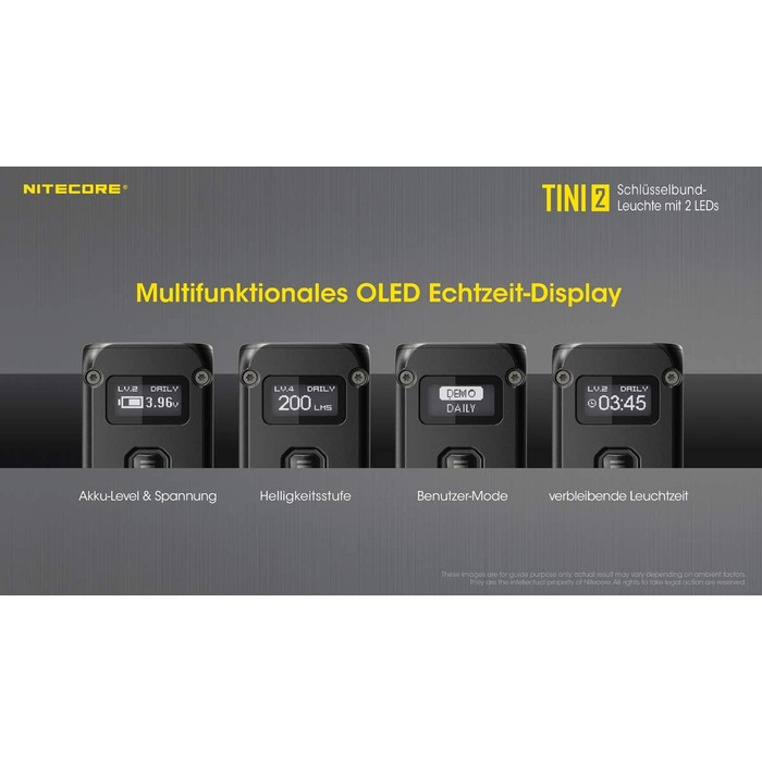 Ліхтар-брелок Nitecore TINI 2, 500 люмен, акумуляторний, чорний