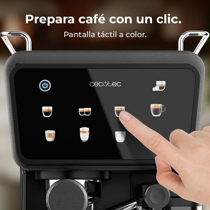 Еспресо-машина Cecotec Power Espresso 20: еспресо, капучино, холодний кавовий напій, 20 Bar, професійна якість для дому. Touch ColdBrew Latte