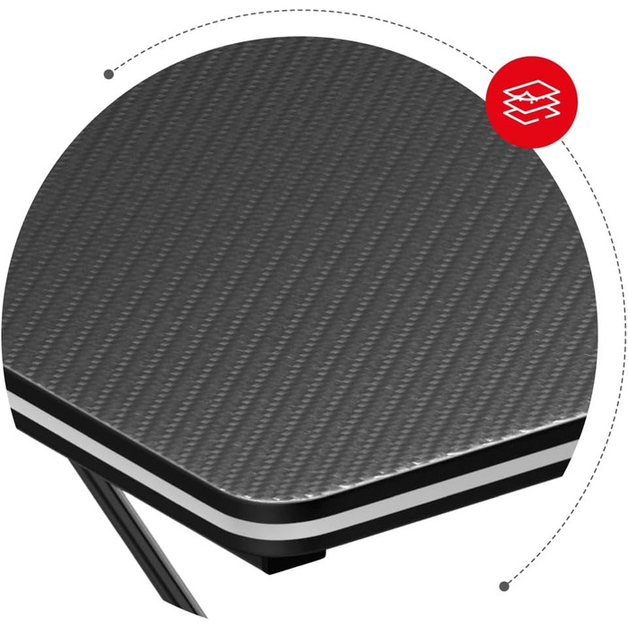 Геймерський стіл Huzaro Hero 1.4 Black 100x50 см, сталевий каркас, карбонова стільниця, отвори для кабелів, для дому та офісу, чорний