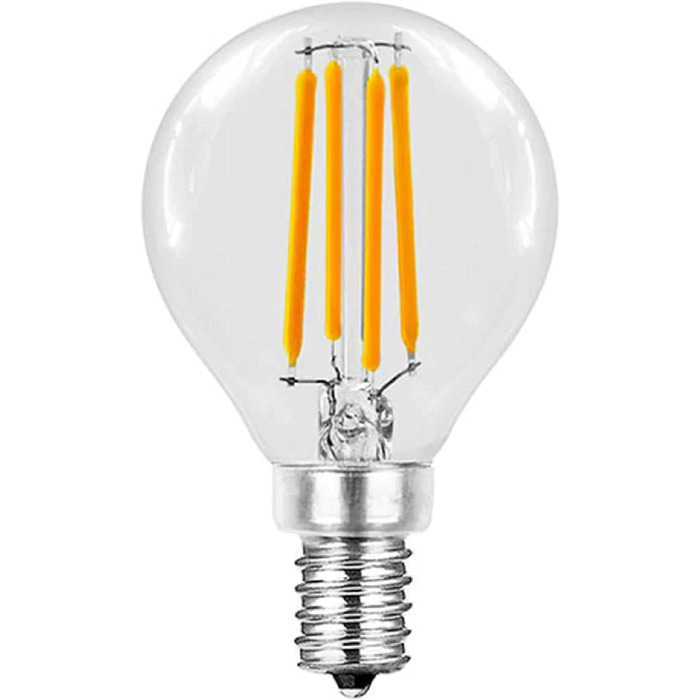 Світлодіодна лампа Trango E14002-3, 5 Вт, 450 Лм, 3000K, кулька, E14, 3 шт. – LED філаментна лампочка, заміна 40Вт, тепле біле світло, кут 360°
