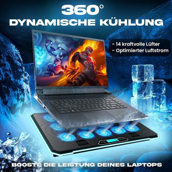 Ігровий охолоджувач для ноутбука V14 з RGB-підсвіткою та USB-портом