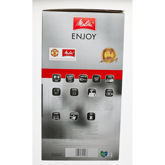 Кавоварка Melitta Enjoy Therm з термокувшином, антикрапельна, 8 чашок, чорна