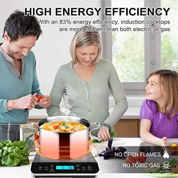 Плита індукційна Duxtop 2100W з сенсорним керуванням, LCD-дисплеєм, таймером 10 годин та 20 рівнями потужності/температури