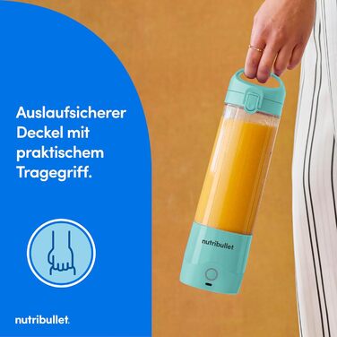 Портативний блендер nutribullet 475 мл, без BPA, USB-C, багатофункціональний, блакитний