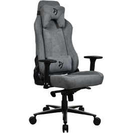 Ігрове крісло Arozzi Vernazza SoftFabric, ергономічне, комп'ютерне, офісне, з преміум-оббивкою, регульоване по висоті, з підлокітниками, люлькою, підтримкою попереку та шиї, сіре, розмір L