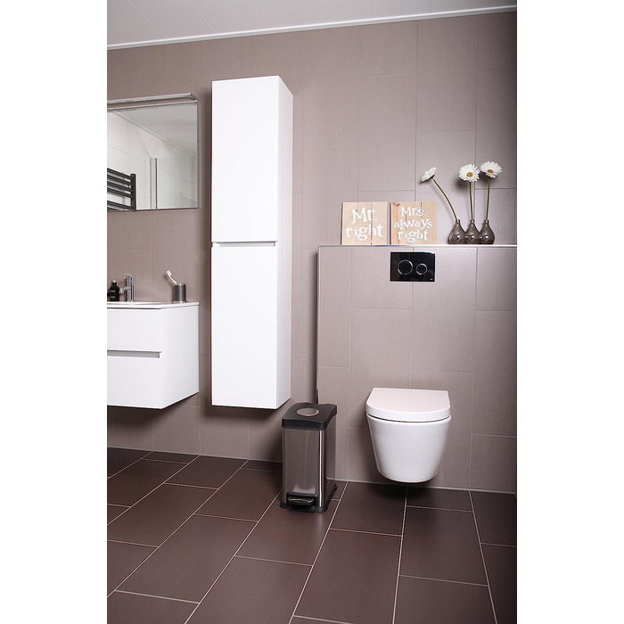 Смітник педальний EKO Rejoice 12 л, матова нерж. сталь, 21.8x38.2x43 см
