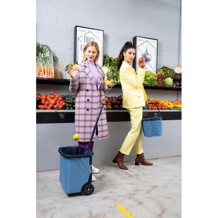 Кошик для покупок Reisenthel Carrybag Rhombus Blue, водовідштовхувальний, міцний, з великою місткістю та внутрішньою кишенею