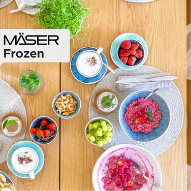 Набір чашок MÄSER FROZEN, 8 шт, кам'яний посуд, бірюзово-зелені