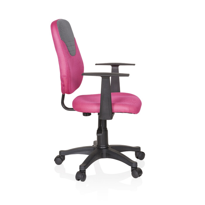 Дитяче офісне крісло / стілець-автомат KIDDY STYLE, тканина, рожево-сірий, hjh OFFICE