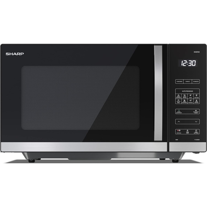 Мікрохвильова піч SHARP QS302AEB, 900 Вт, 10 режимів, функція розморожування, чорна