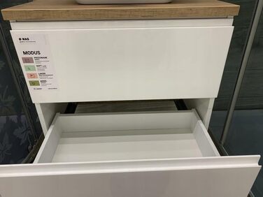 Чорна підвісна тумба для ванної Deftrans Domodomo 60x50x45,8 см з дубовою накладкою, шафа під умивальник, меблі для ванної кімнати
