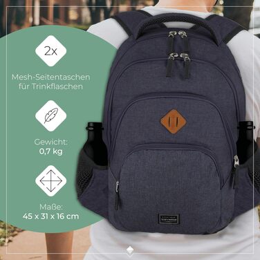 Рюкзак для ручної поклажі Travelite BASICS, 45 см, 22 л, міський щоденний рюкзак (Marine)
