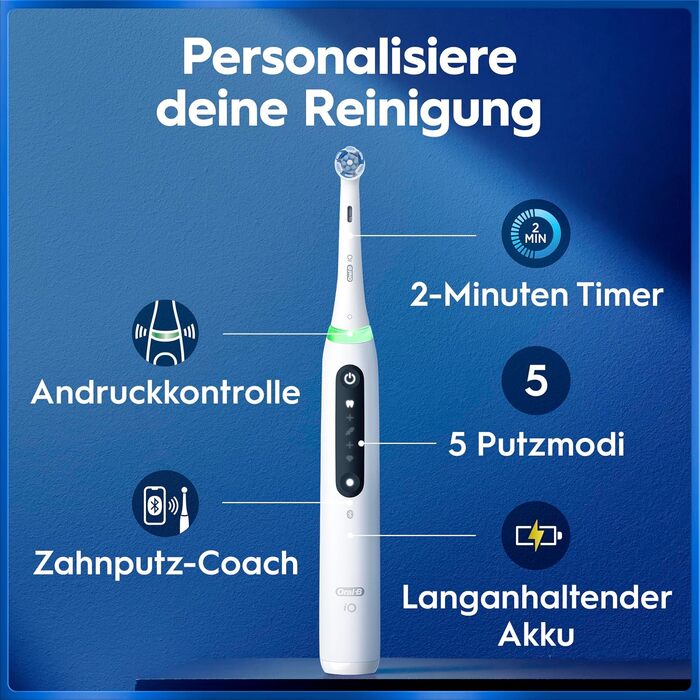 Електрична зубна щітка Oral-B iO Series 5, набір з 2 шт (чорна та біла), з додатковою насадкою та білим футляром