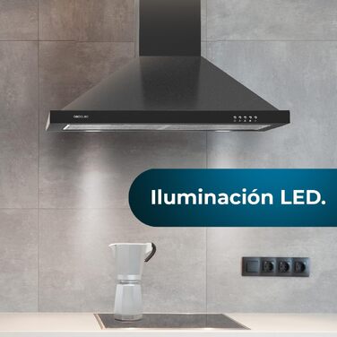 Витяжка кухонна піраміда Cecotec Bolero Flux PM 604300, 60 см, потужність 430 м³/год, механічне керування, чорна
