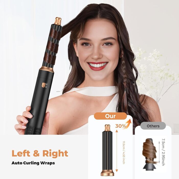 Набір для укладки волосся Hairstyler 5-в-1 з автозавиткою та феном, чорний