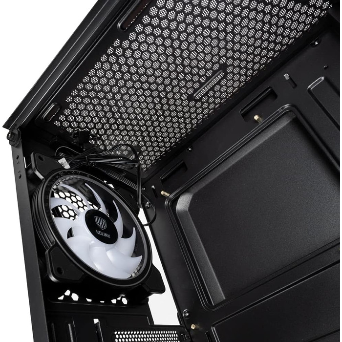 Корпус для ПК Kolink Inspire K11 ARGB Midi-Tower, чорний, з боковою панеллю з загартованого скла, RGB-вентилятор, підтримка водяного охолодження, ATX