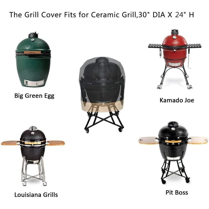 Чохол для гриля Onlyfire Kamado, водонепроникний, 76x61 см, сумісний з Big Green Egg, Kamado Joe Classic, Grill Dome, Pit Boss K22, Louisiana K22