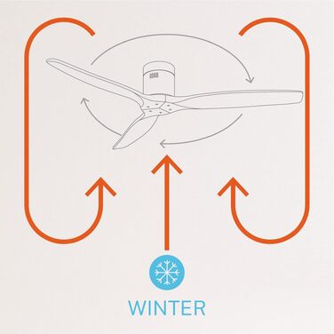 Вентилятор стельовий з підсвічуванням Windcalm Deckenventilator ABS, нікель, дерев'яні лопаті, пульт ДУ, 40W, Ø132см, DC-мотор, літній/зимовий режим