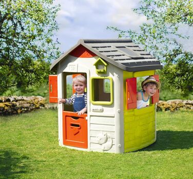 Дитячий будиночок Smoby Life Jura Lodge (115x123x132 см) з переробленого пластику - вуличний будиночок для дітей з годівницею для птахів, для саду та тераси, від 2 років