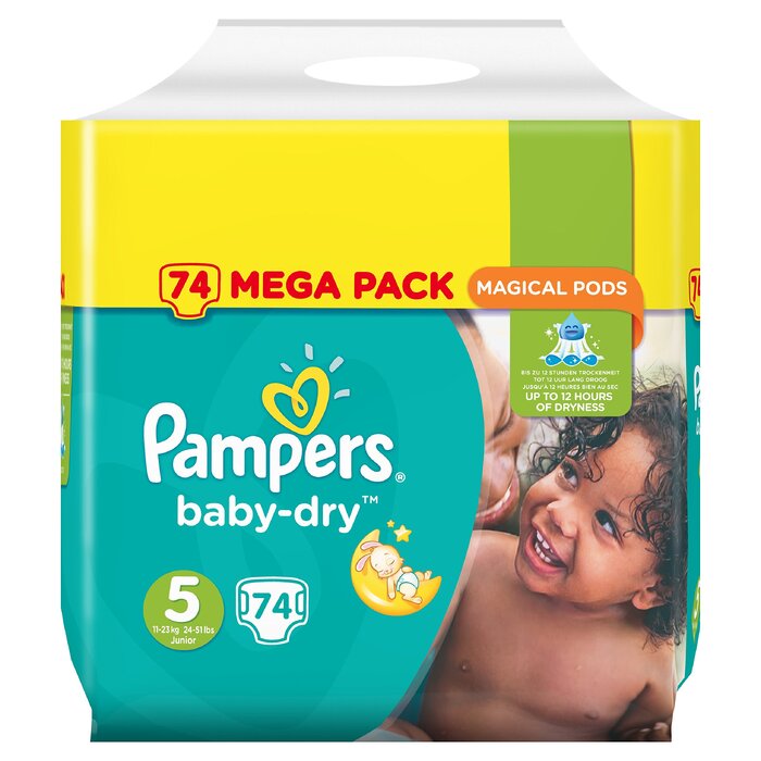 Підгузки Pampers Baby-Dry розмір 5 (11-25 кг), 80 шт.