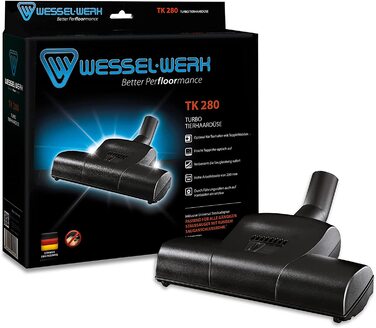 Турбощітка Wessel-Werk TK 280 для шерсті тварин, універсальна 32-38 мм, для пилососа, для власників домашніх тварин та алергіків, видаляє шерсть котів і собак, аксесуари для прибирання