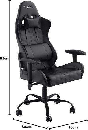 Ігрове крісло Trust Gaming GXT 708 Resto, чорне, ергономічне, 360° обертання, знімні подушки, регульована висота, офісне комп'ютерне крісло