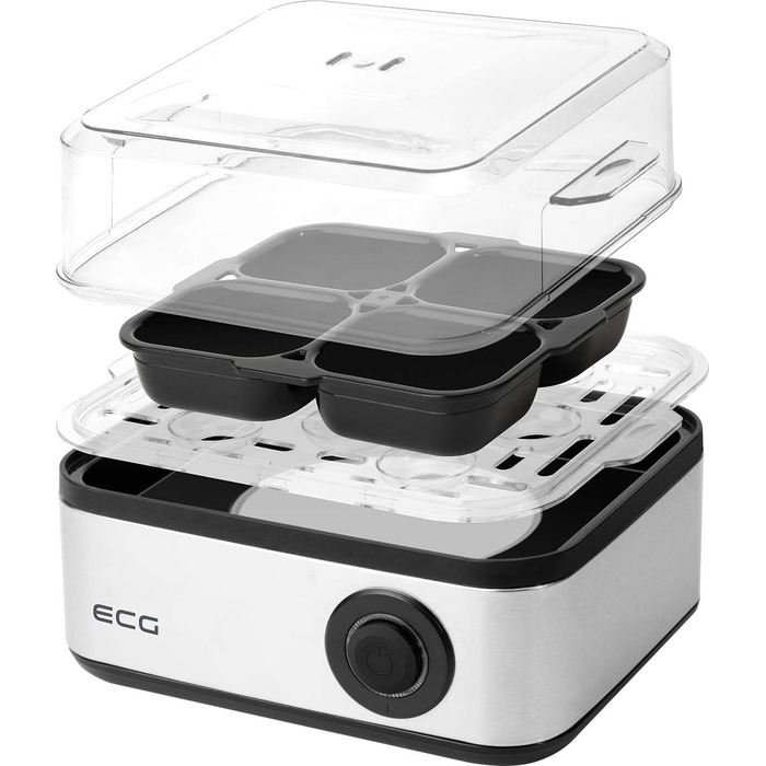 Яйцеварка електрична ECG UV 5080, 400 Вт, 8 яєць, нержавіюча сталь