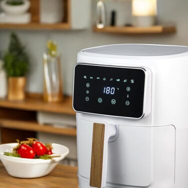 Аерофритюрниця Bergner Naturally 6.9L 1800W з керамічним покриттям, 8 програм, без PFAS, біла