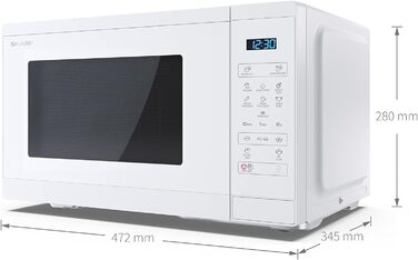 Мікрохвильова піч SHARP YC-MS252AE-C, 900 Вт, 11 режимів, функція розморожування, 47,2×28×34,5 см, кристал