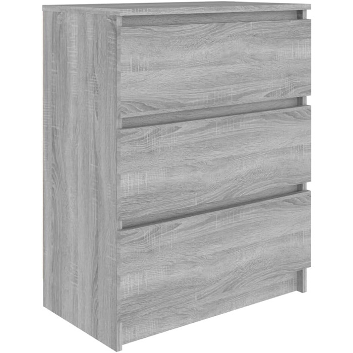 Комод vidaXL із 3 шухлядами, шафа для вітальні, сірий Sonoma, 60x35x76 см, ДСП, місткий комод-шкаф
