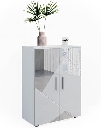 Пенал Vicco Irma, білий глянець з вставками, 60x81 см