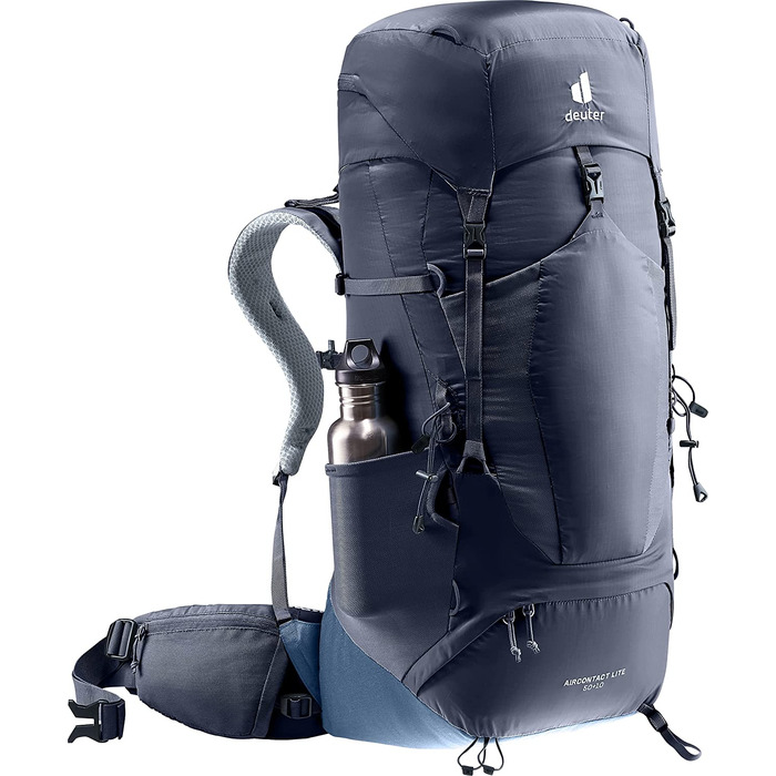 Рюкзак для трекінгу Deuter Aircontact Lite 50+10 л, легкий, чорний-синій